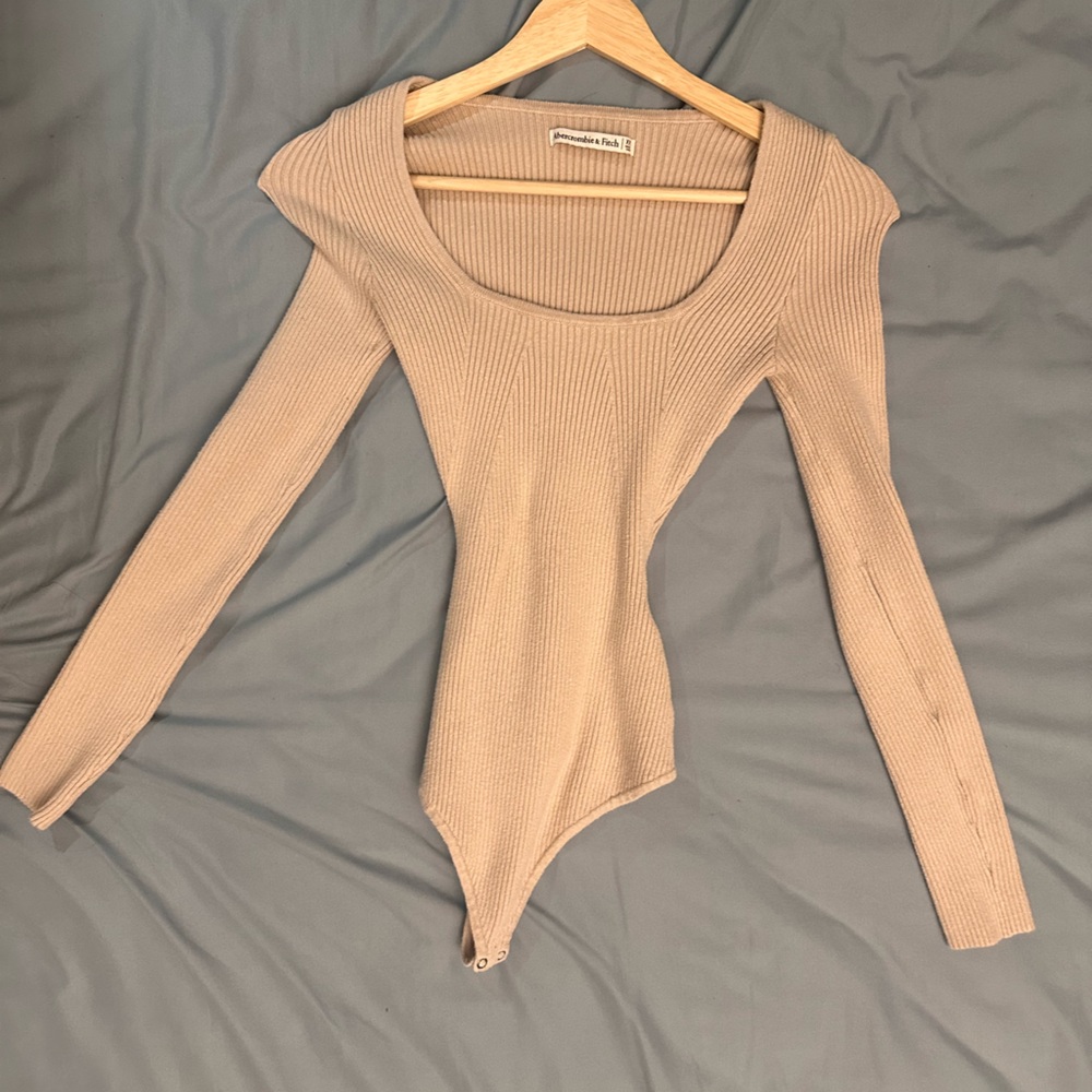 Abercrombie & Fitch Beige Knitted Bodysuit